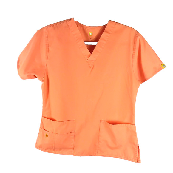 Wonder Wink Women's Scrub Top Size Small Orange Tangerine - Picture 1 of 7